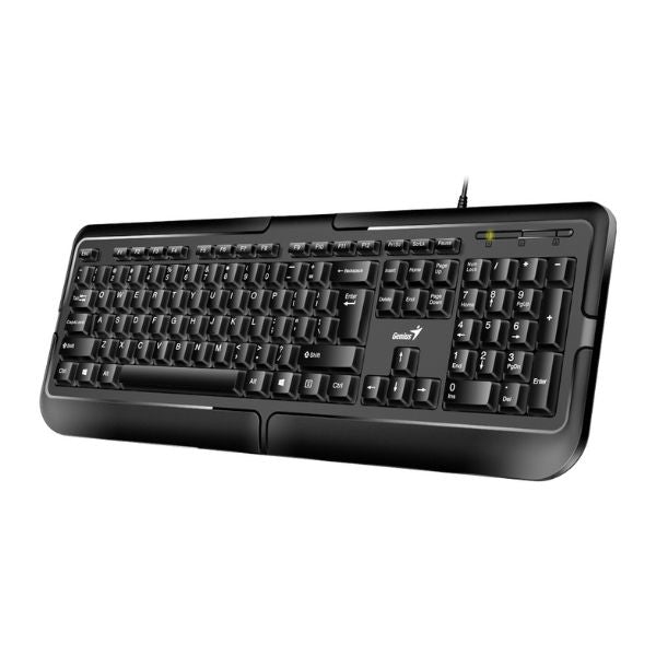 Teclado-Genius-KB-118-Alambrico-USB-resistente-a-derrames-teclas-silenciosas-bajo-perfil-impresas-con-laser-Negro-diagonal2