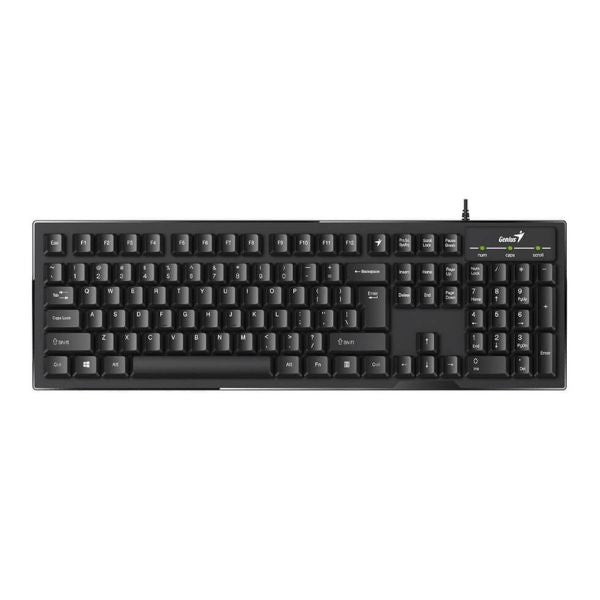 Teclado-Inteligente-GeniusKB-102-Alambrico-USB-configuracion-de-teclas-personalizadas-Color-Negro-front