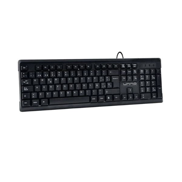 Teclado-Unno-Tekno-Usb-Espanol-Negro-KB6701BK-diagonal