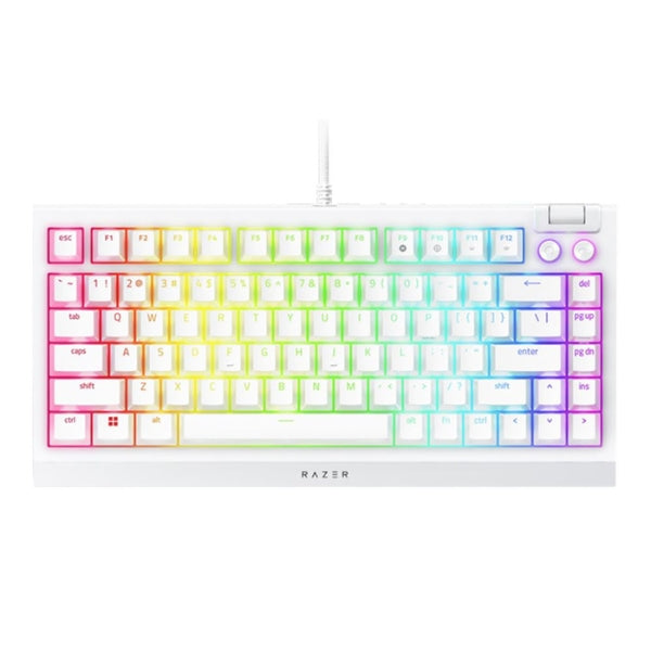 Teclado mecánico gamer Razer BlackWidow V4 75% cableado hot-swappable RGB White switches Orange Tactile - RZ03-05001700-R