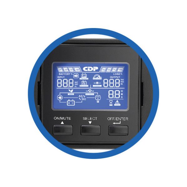 UPS CDP ON LINE UPO11-1.5 kVA AX RACK /TOWER1500kVA/ 1500W 120V DOBLE CONVERSION CERTIFICACION UL PANEL LCD 8 TOMAS