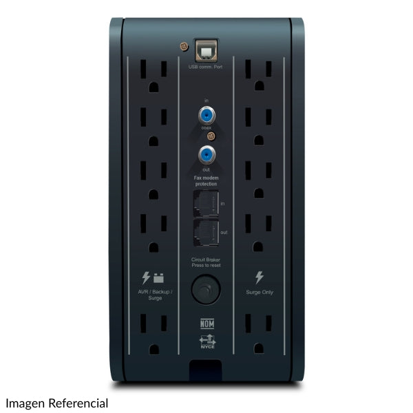 UPS - CDP - R-SMART2010 - 2000VA - 1200W - AVR - 10 Tomas NEMA - Panel LCD - Protección RJ45-back