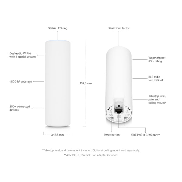 WiFi-Ubiquiti-Unifi-U6-Mesh-AX4800-WiFi-6-Dual-Band-Access-Point