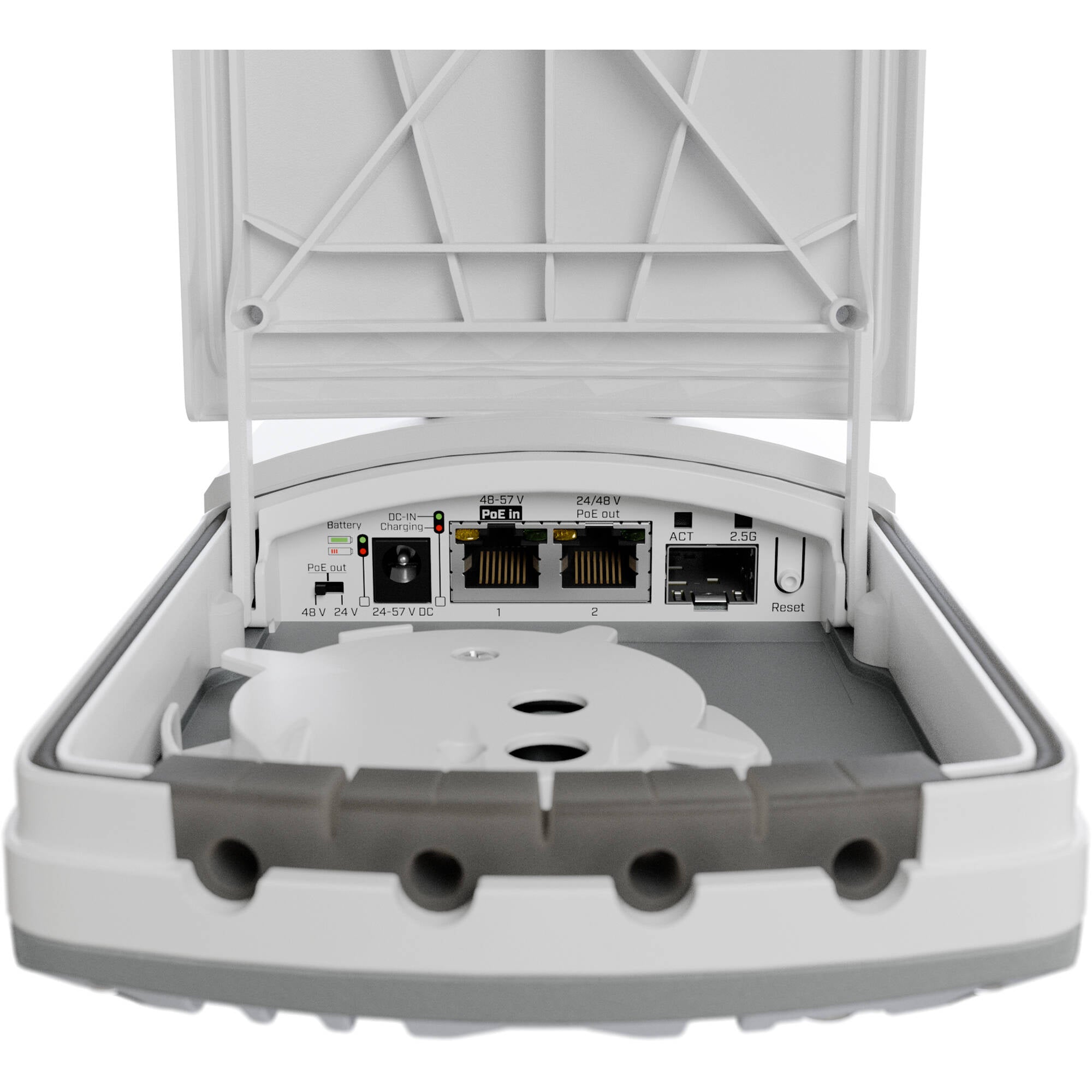 Accesorios de Redes MikroTik FTC21-ups Outdoor Fiber-to-Copper Media Converter with Battery - vista frontal