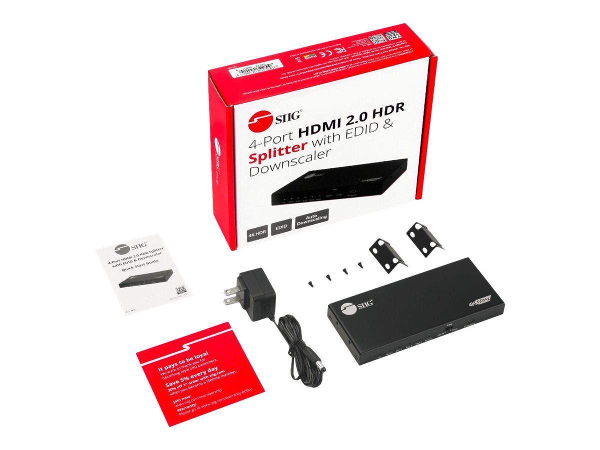 Accesorios de Redes SIIG 4 Port HDMI 2.0 HDR Splitter - vista 7