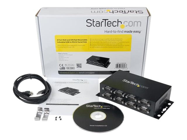Accesorios de Redes StarTech.com StarTech USB to Serial Adapter Hub 8 Port Industrial Wall Mount Din Rail COM - vista 3