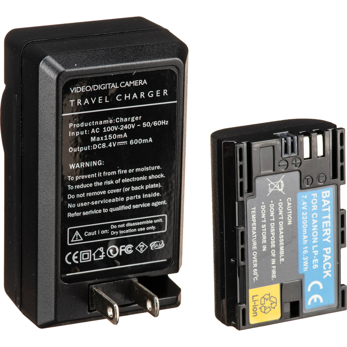 Adaptador de Corriente Bescor LPE6 ,, Coupler & Kit para Select Canon Cameras - vista frontal