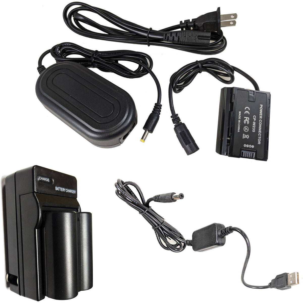 Adaptador de Corriente Bescor NPW235 ,, Coupler, & 5V USB Adapter Kit para FUJIFILM X-T4 Digital Camera - vista principal