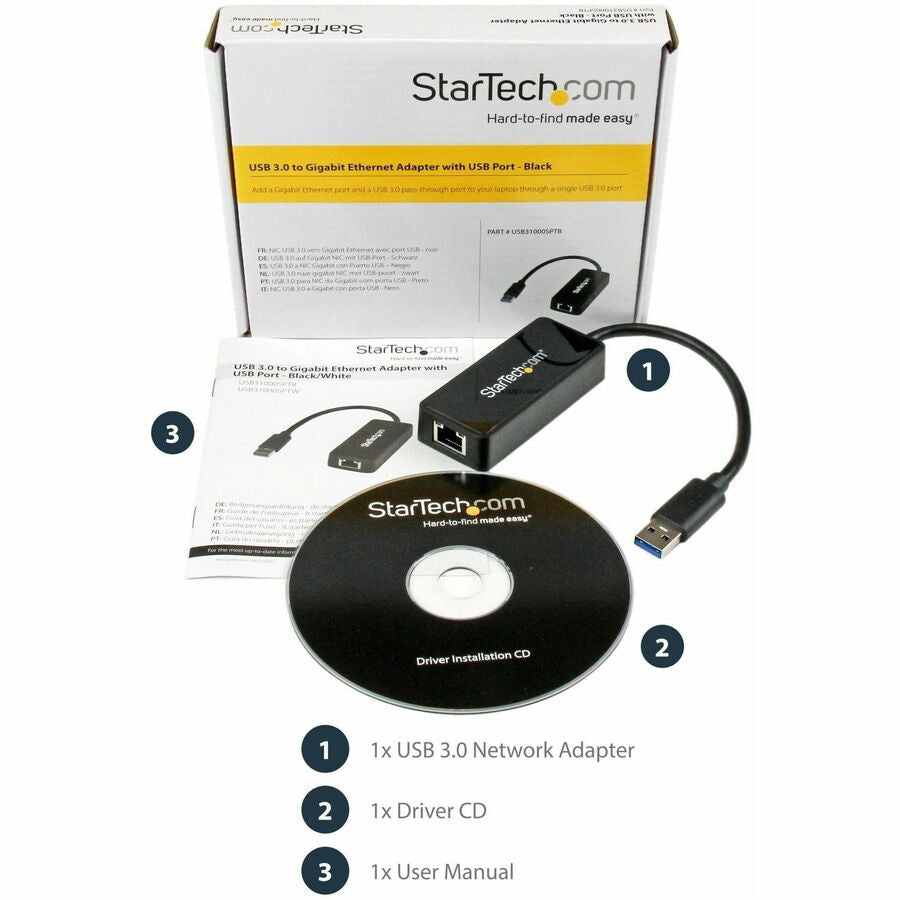 Adaptador WiFi Red StarTech.com StarTech USB 3.0 to Gigabit Ethernet NIC Network Adapter w/USB Port - vista 6