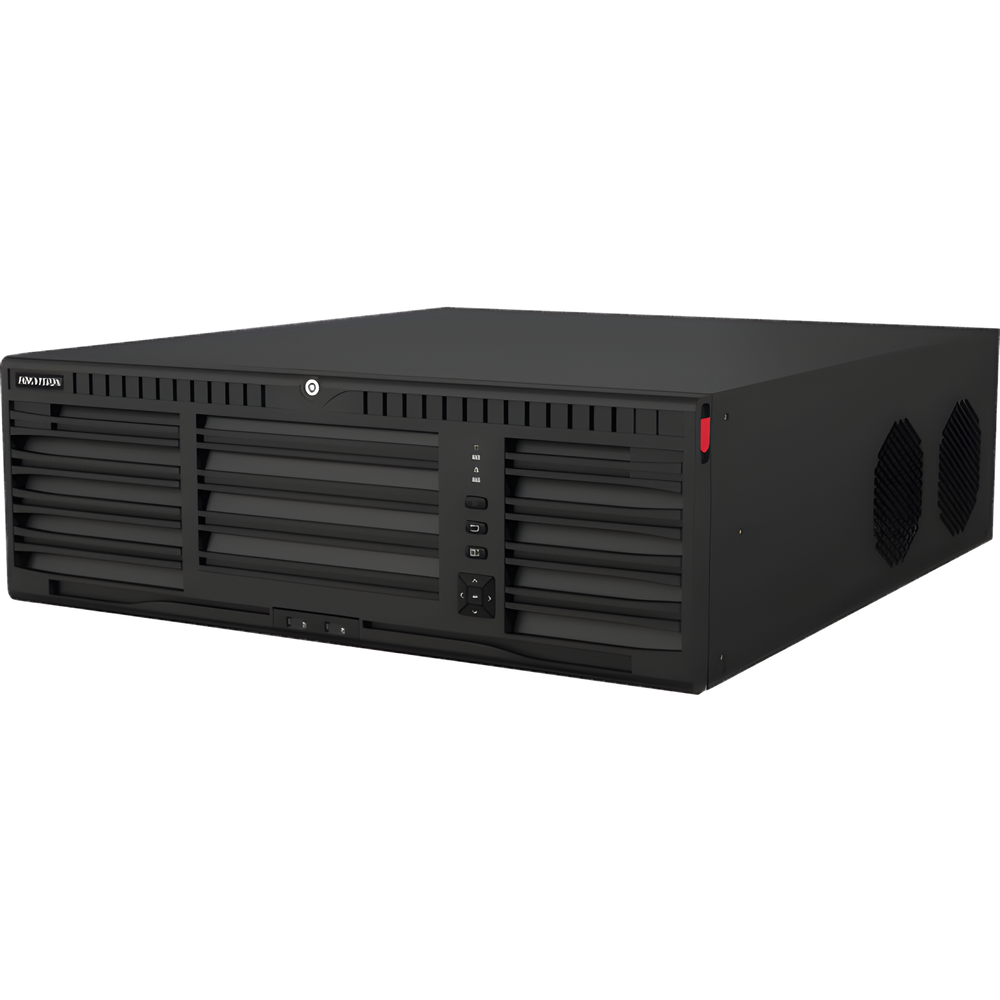 NVR Hikvision - 32 Canales IP - Soporta Cámaras AcuSense - 16 Bahías de Disco Duro - 2 Tarjetas de Red - DS-9632NI-M16