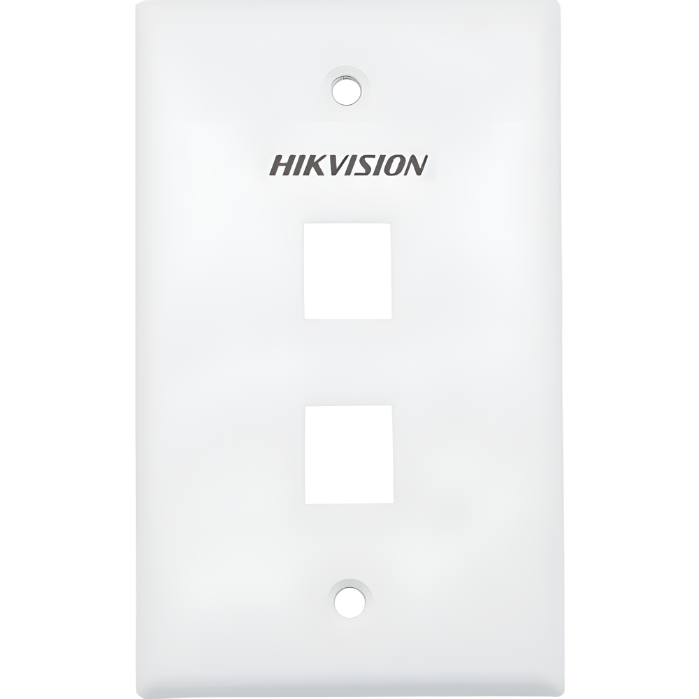 Cableado Estructurado Hikvision - Placa de Pared (Face Plate) - 2 Puertos - Color Blanco - Caja con 20 Piezas - DS-1FPA2