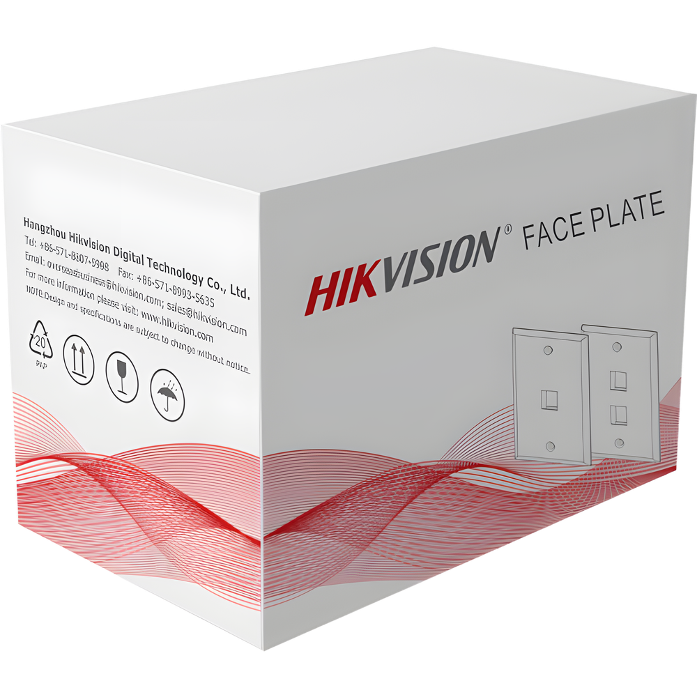 Cableado Estructurado Hikvision - Placa Pared (Face Plate - 1 Puerto - Color Blanco - Caja con 20 Piezas - DS-1FPA1-A