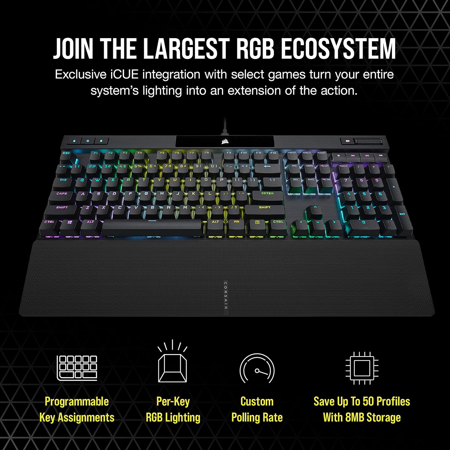 Teclado mecanico Corsair K70 RGB PRO Cherry MX Brown — vista 6