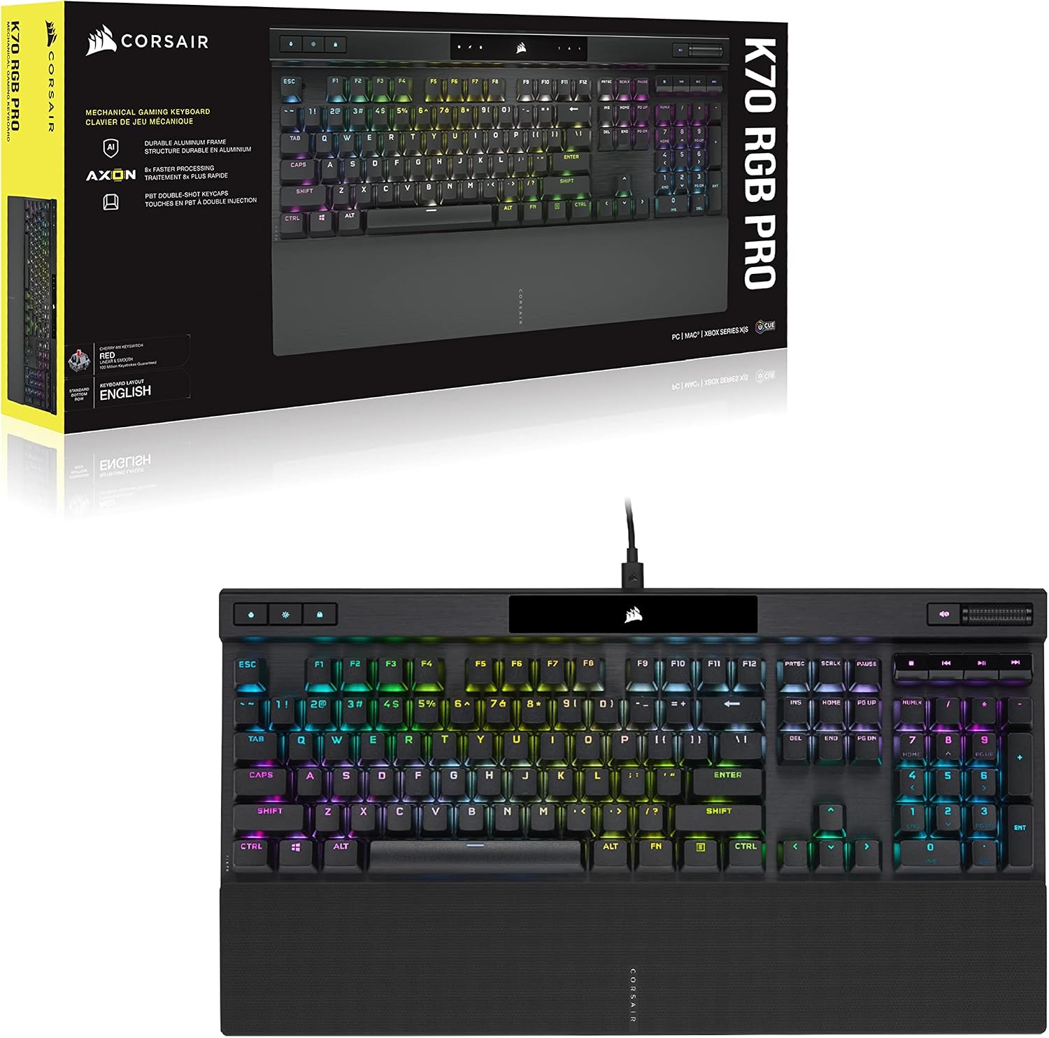 Teclado mecanico Corsair K70 RGB PRO Cherry MX Brown — vista 8