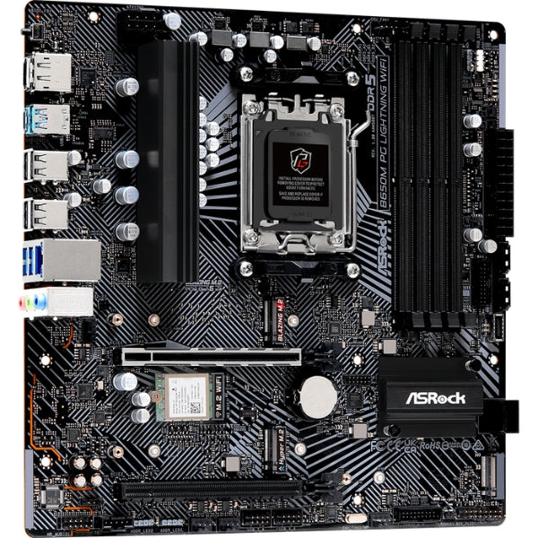 asrock-b650m-pg-lightning-wifi-tarjeta-madre-gaming-am5-ddr5-pcie-5-m2-wifi-6e-vista_2