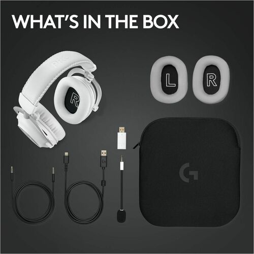 Auriculares de gaming Logitech G PRO X Con cable/Inalámbrico Sobre la cabeza Estéreo - Blanco - Binaural - Cer - imagen 8