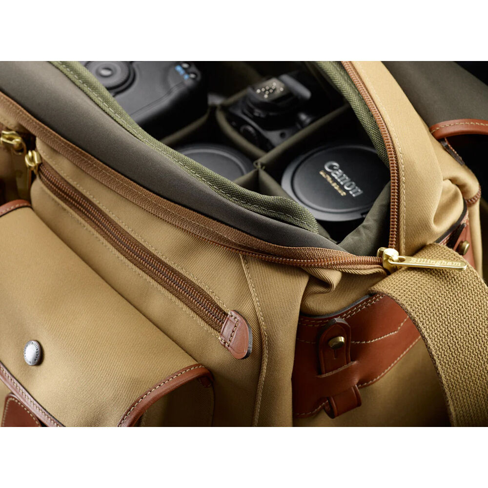 Bandolera Billingham 550 (Khaki Canvas / Beige Leather Trim, 21.5L) - detalle