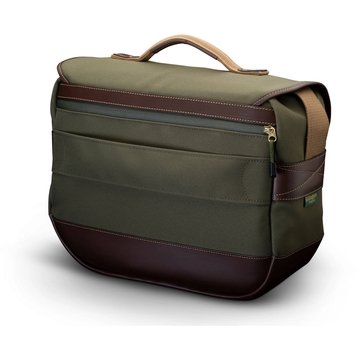 Bandolera Billingham Eventer MKII (Sage Fibrenyte y Chocolate Leather) - vista frontal