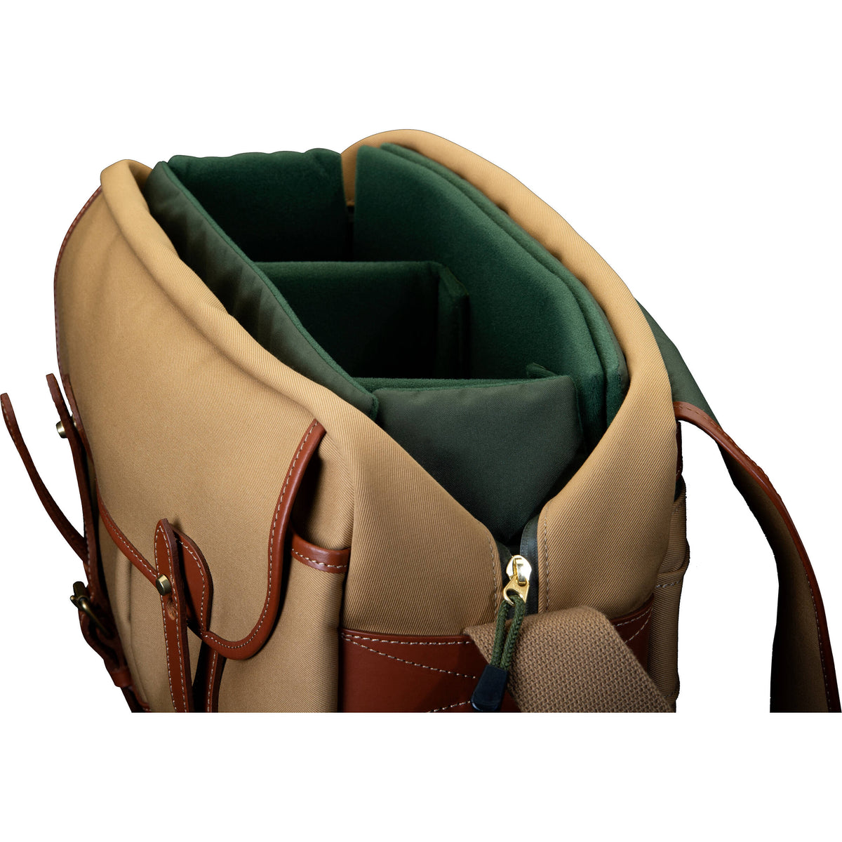 Bandolera Billingham Eventer MKII (Sage Fibrenyte y Chocolate Leather) - en uso