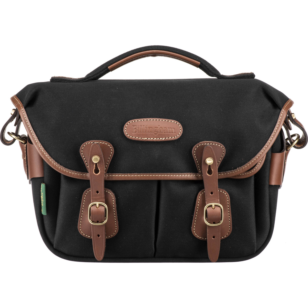 Bandolera Billingham Hadley Chico Pro (Negro Canvas/Beige Leather Trim, 5L) - vista frontal