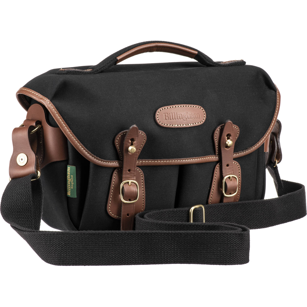 Bandolera Billingham Hadley Chico Pro (Negro Canvas/Beige Leather Trim, 5L) - puertos y conexiones