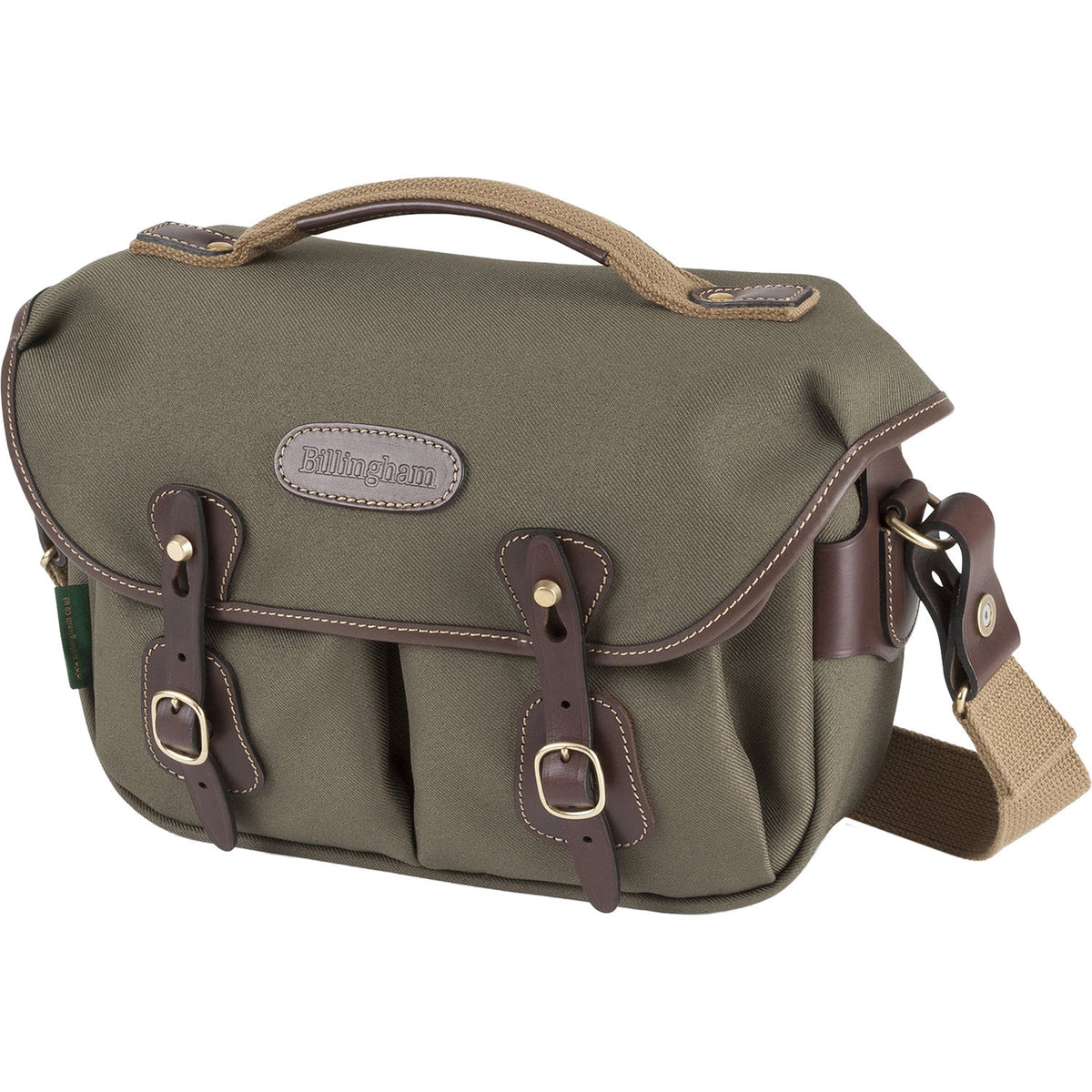 Bandolera Billingham Hadley Chico Pro (Sage FibreNyte/Chocolate Leather Trim, 5L) - vista frontal