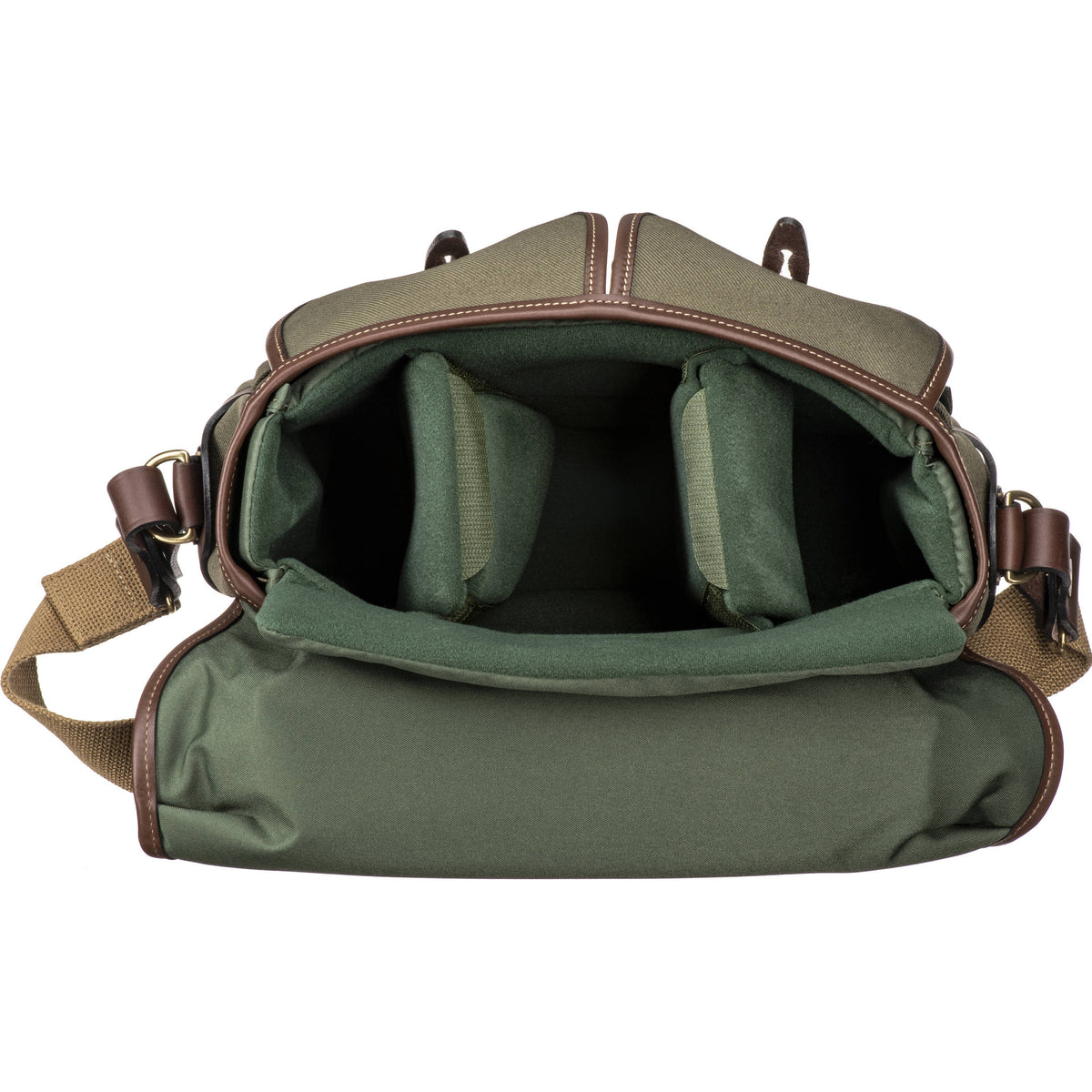 Bandolera Billingham Hadley Chico Pro (Sage FibreNyte/Chocolate Leather Trim, 5L) - puertos y conexiones