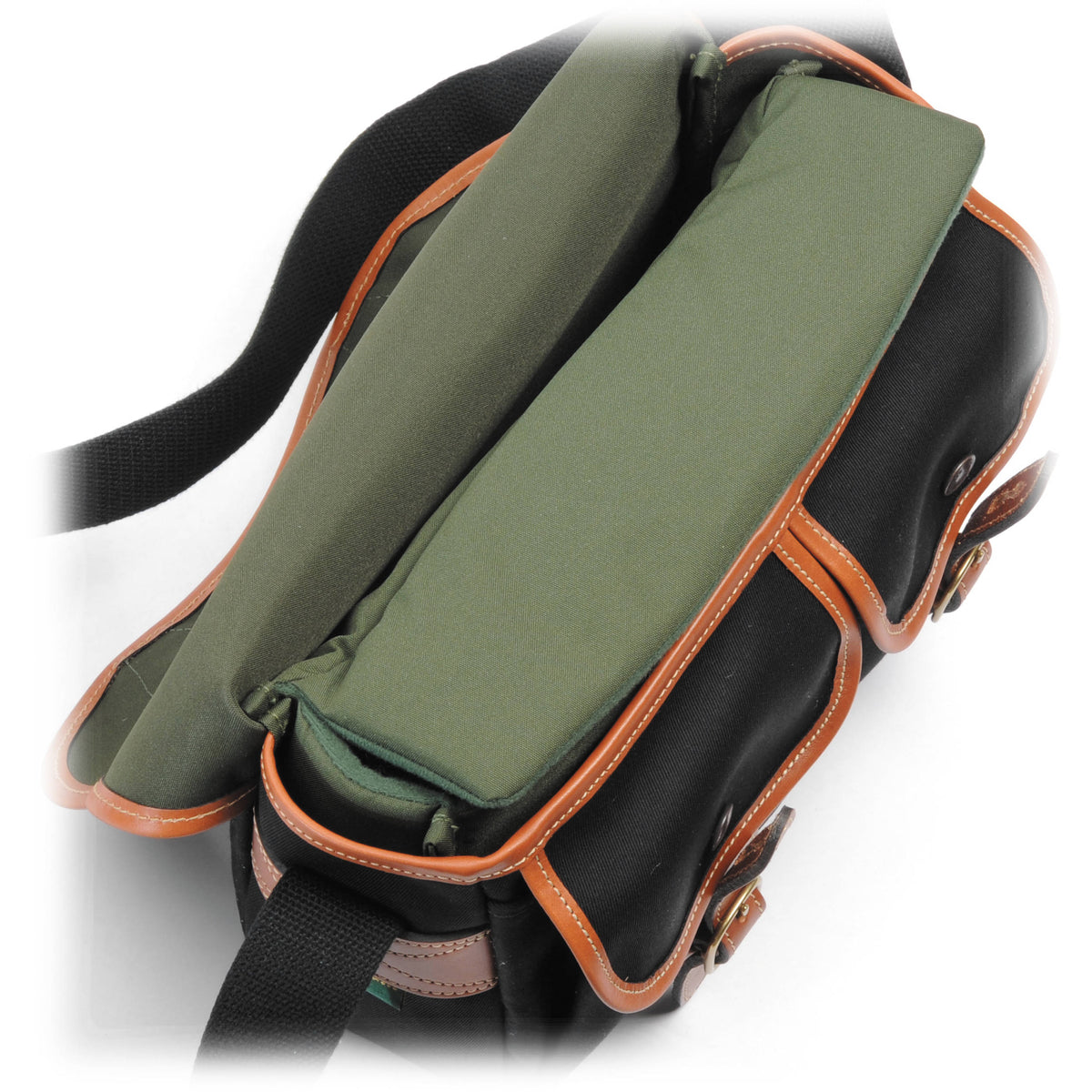 Bandolera Billingham Hadley (Negro con Beige Leather Trim, Chico) - vista trasera