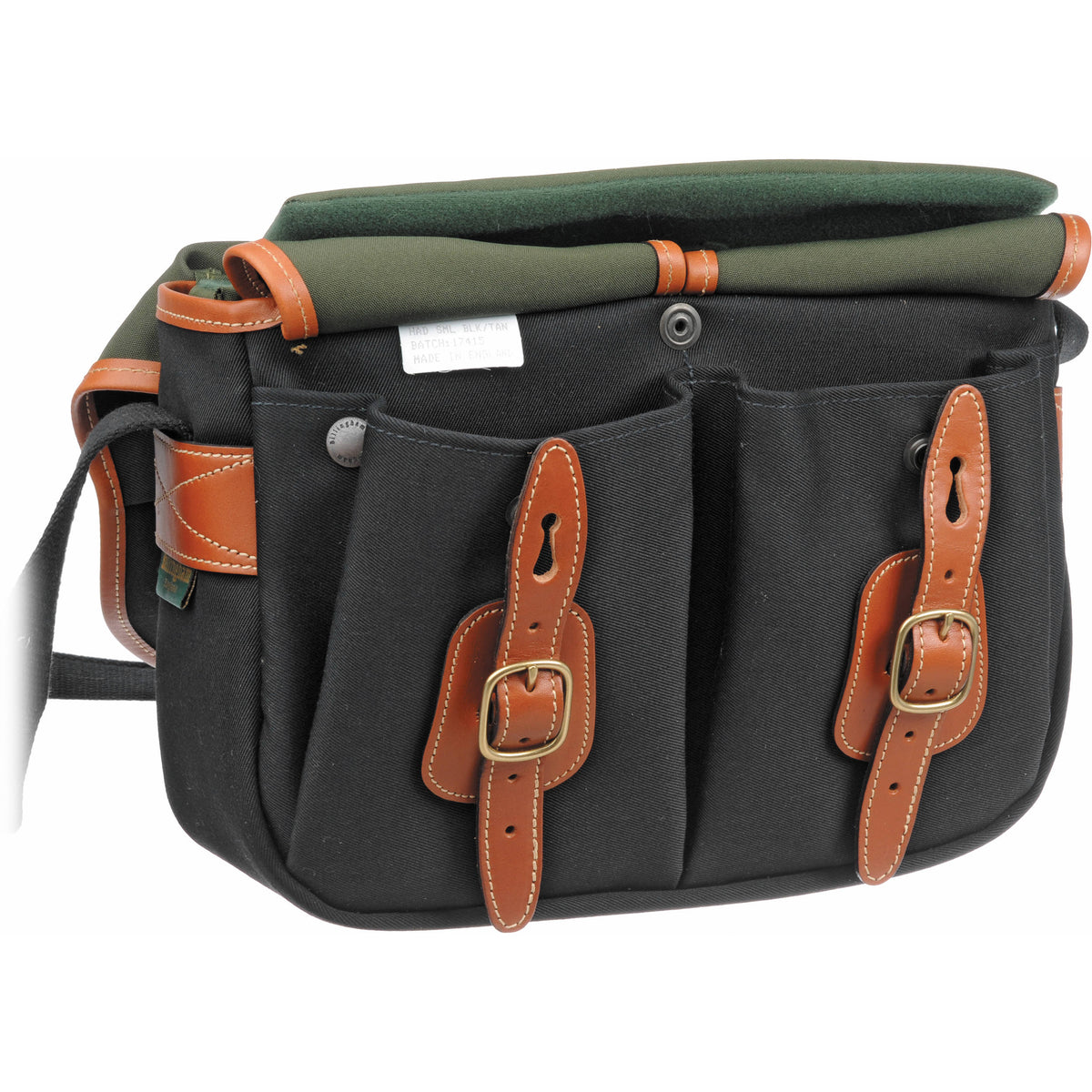 Bandolera Billingham Hadley (Negro con Beige Leather Trim, Chico) - vista lateral