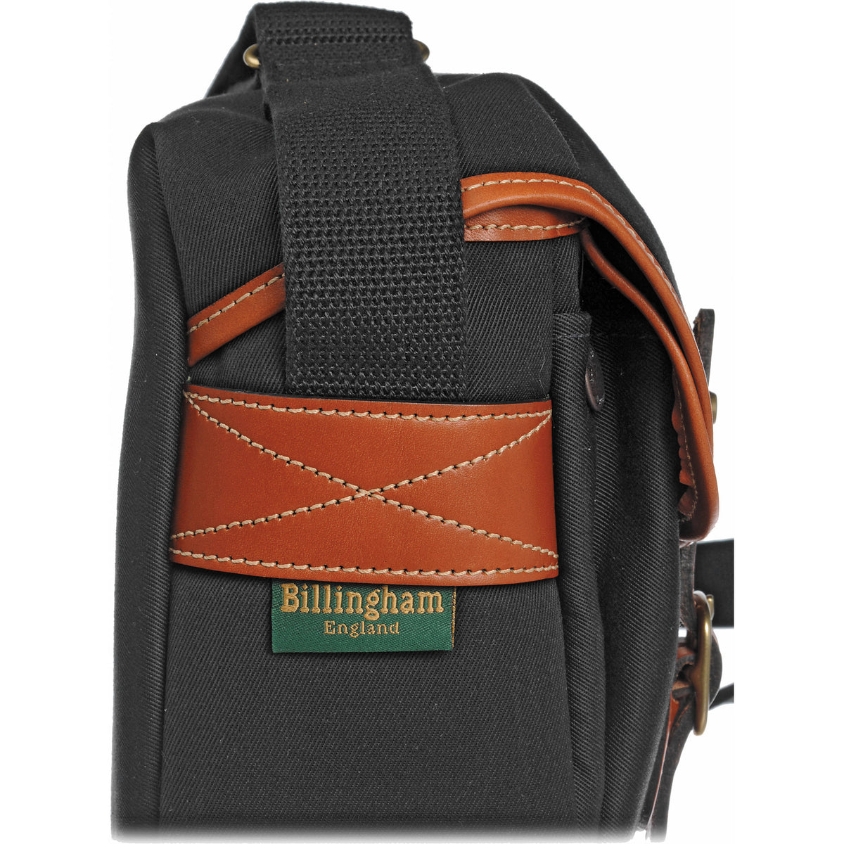 Bandolera Billingham Hadley (Negro con Beige Leather Trim, Chico) - puertos y conexiones