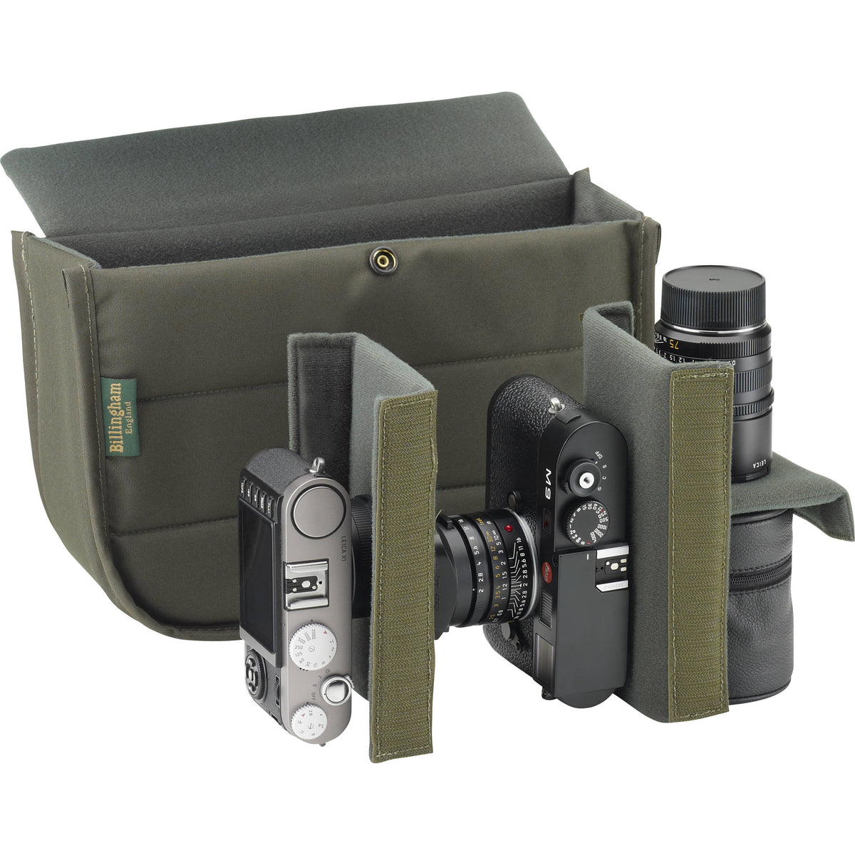 Bandolera Billingham Hadley (Negro con Negro Leather Trim, Chico) - puertos y conexiones