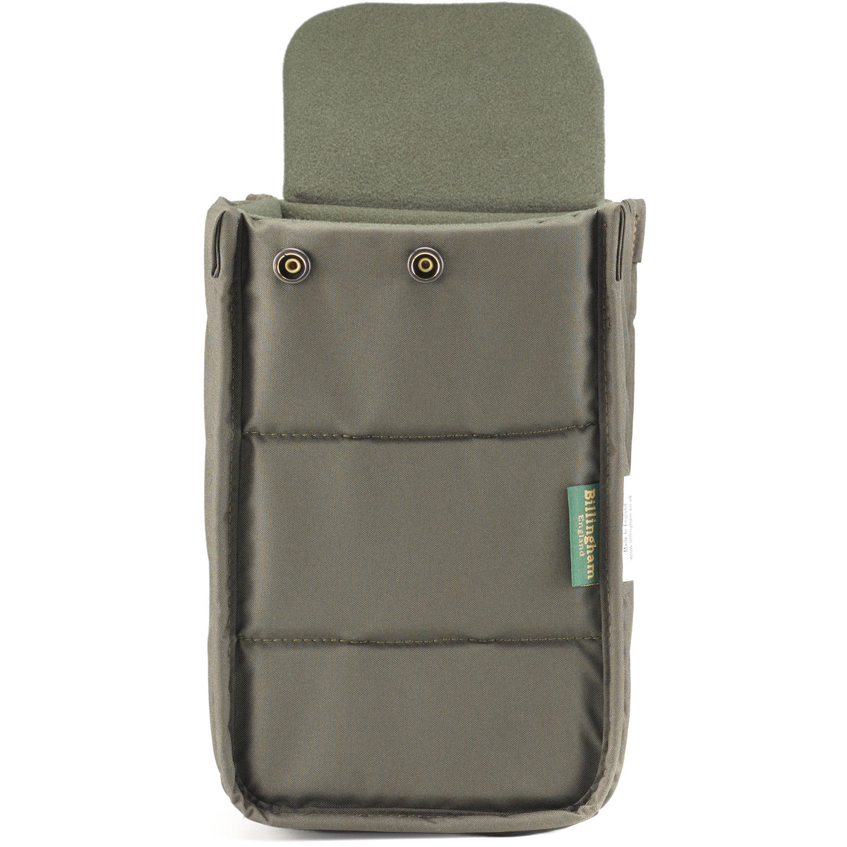 Bandolera Billingham Hadley One (Sage FibreNyte con Chocolate Leather) - contenido de la caja
