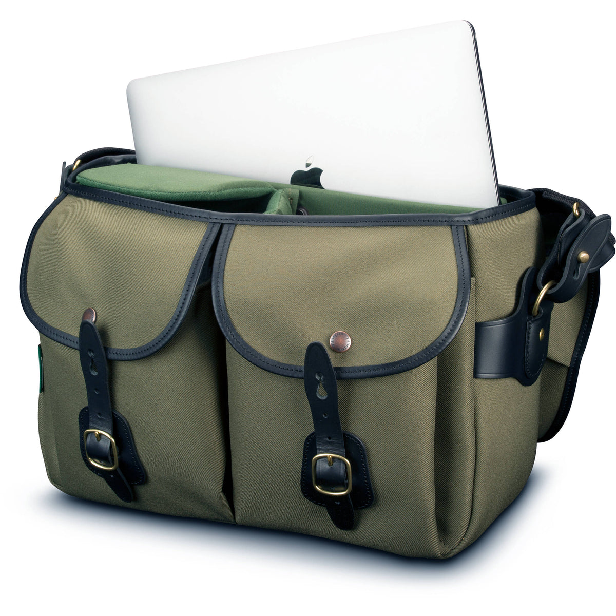 Bandolera Billingham Hadley One (Sage FibreNyte y Negro Leather) - vista trasera