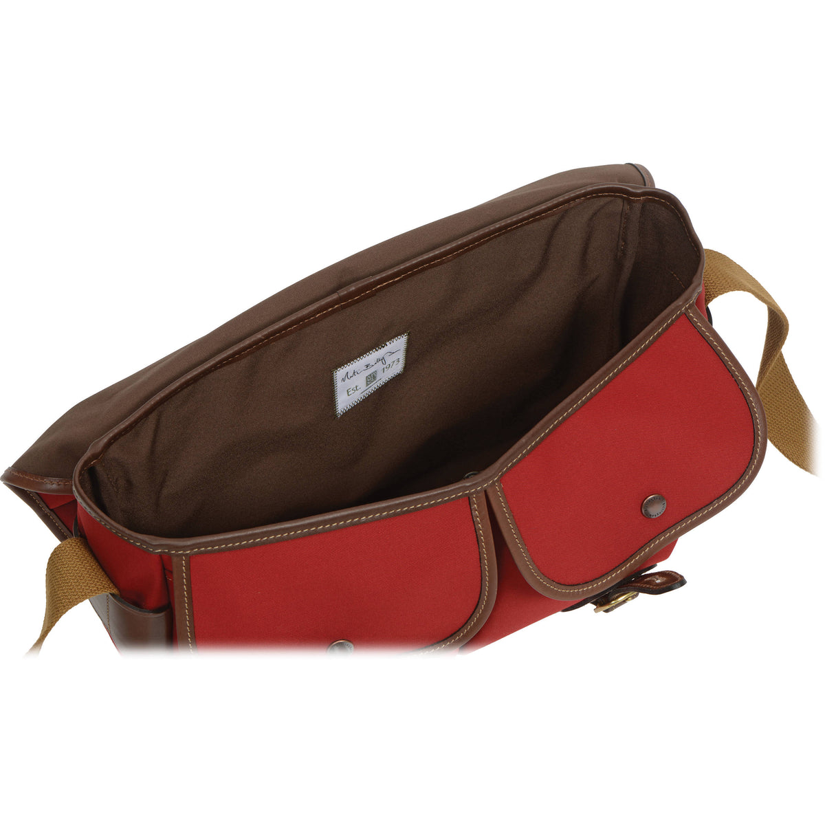 Bandolera Billingham Hadley Pro (Burgundy Canvas / Chocolate Leather Trim, 8.5L) - vista lateral