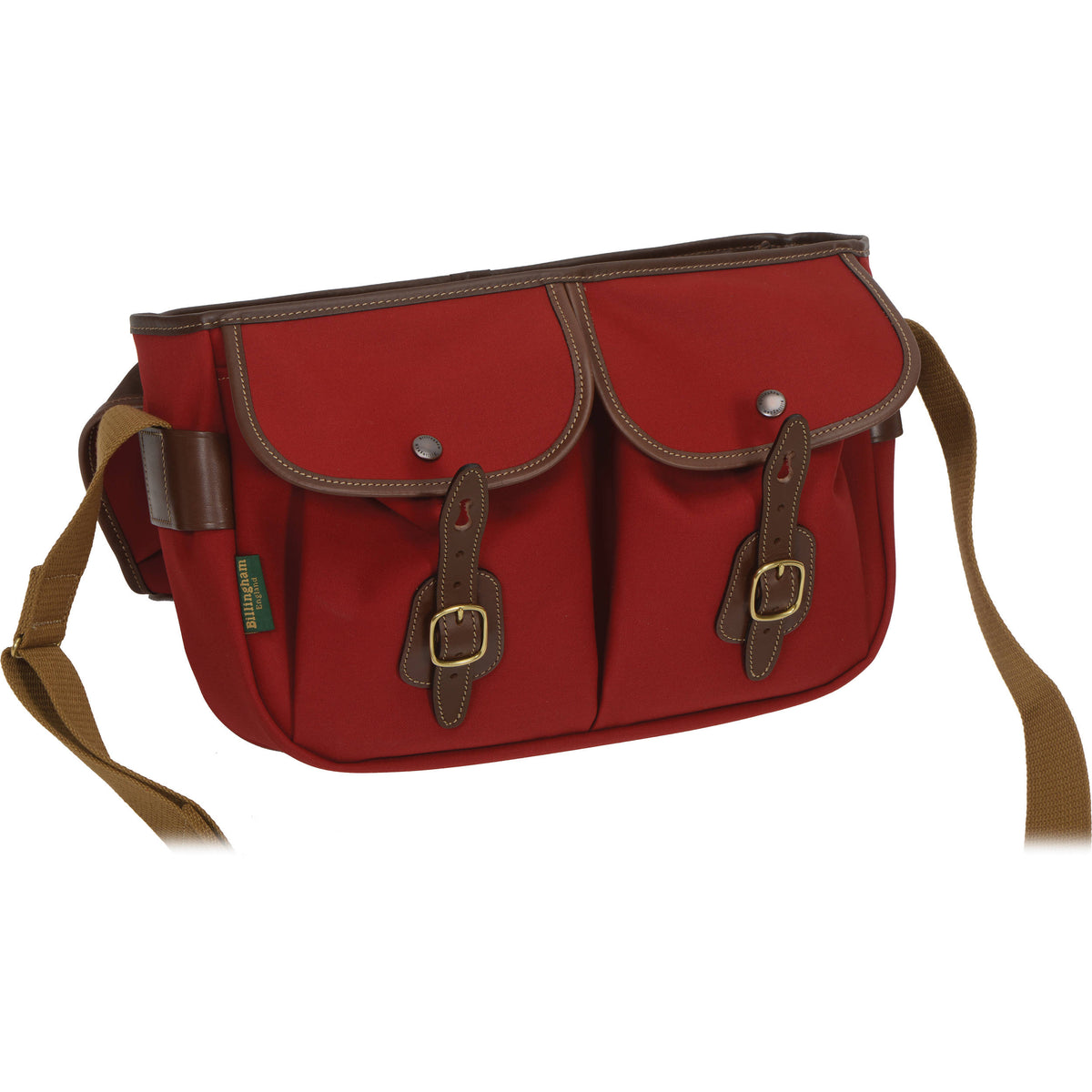 Bandolera Billingham Hadley Pro (Burgundy Canvas / Chocolate Leather Trim, 8.5L) - puertos y conexiones