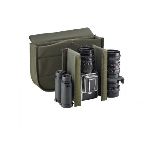 Bandolera Billingham Hadley Pro (Sage FibreNyte / Chocolate Leather Trim, 8.5L) - vista frontal