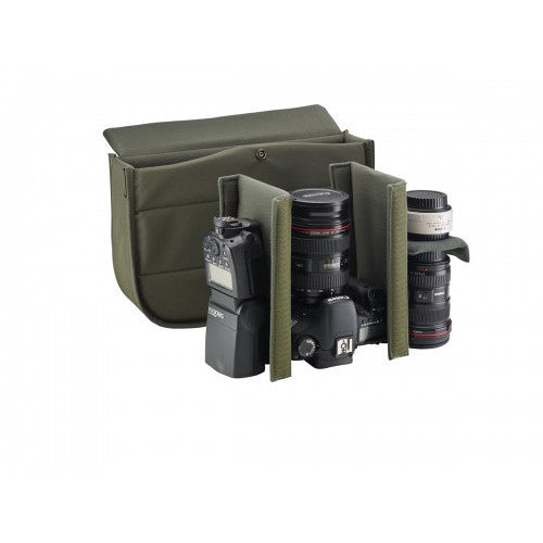 Bandolera Billingham Hadley Pro (Sage FibreNyte / Chocolate Leather Trim, 8.5L) - vista lateral