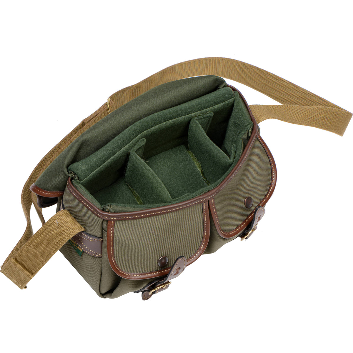 Bandolera Billingham Hadley (Sage con Chocolate Leather Trim, Chico) - vista frontal