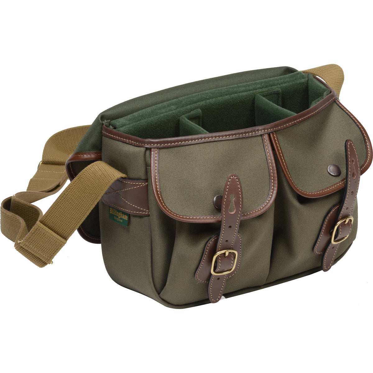 Bandolera Billingham Hadley (Sage con Chocolate Leather Trim, Chico) - vista trasera
