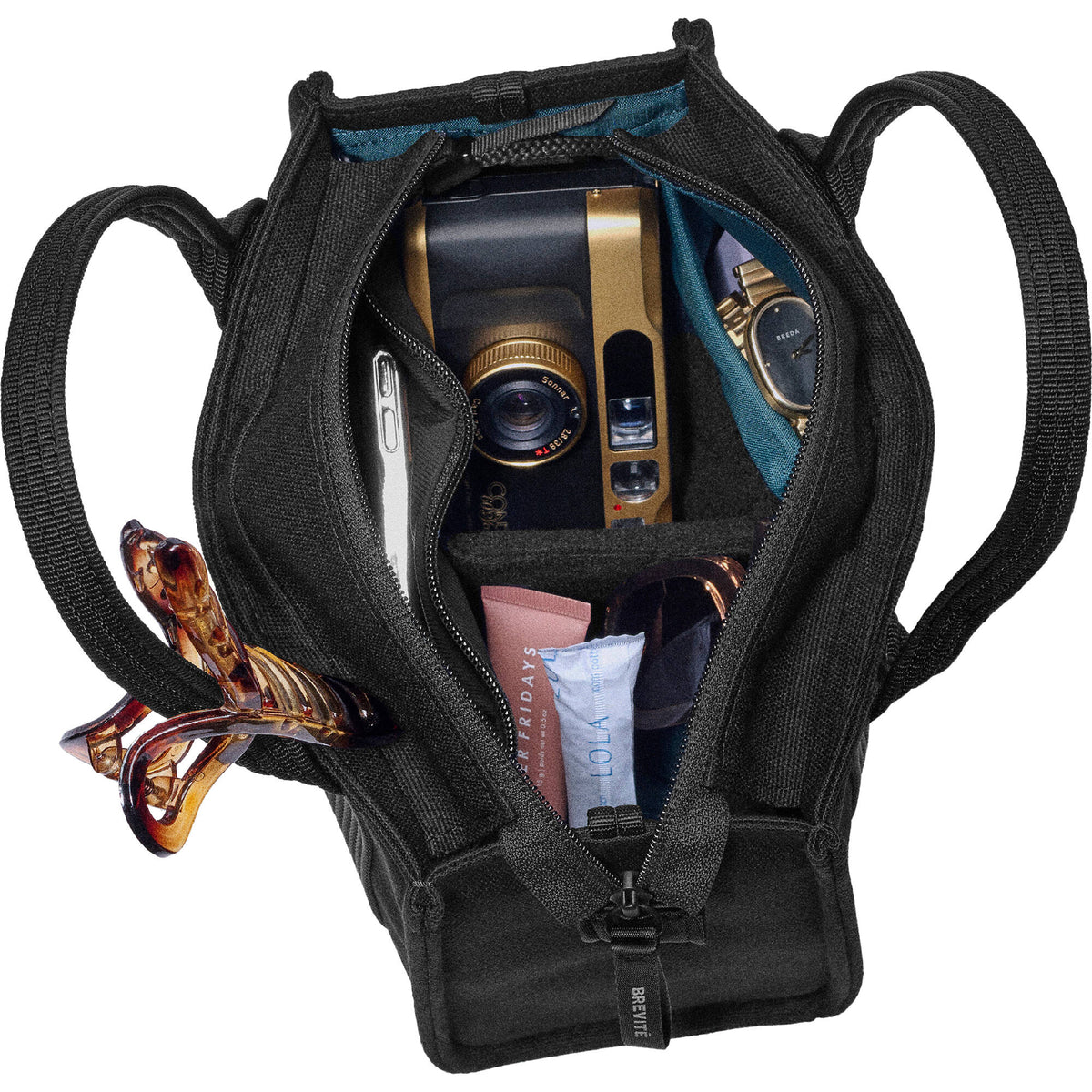 Bandolera Brevite The Anywhere Tote (Triple Negro) - vista lateral