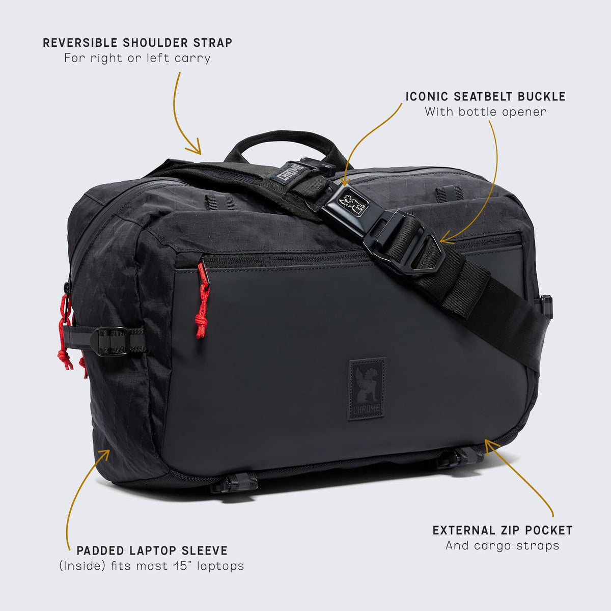Bandolera Chrome Industries Kadet Max (Coyote, 15L) - vista lateral