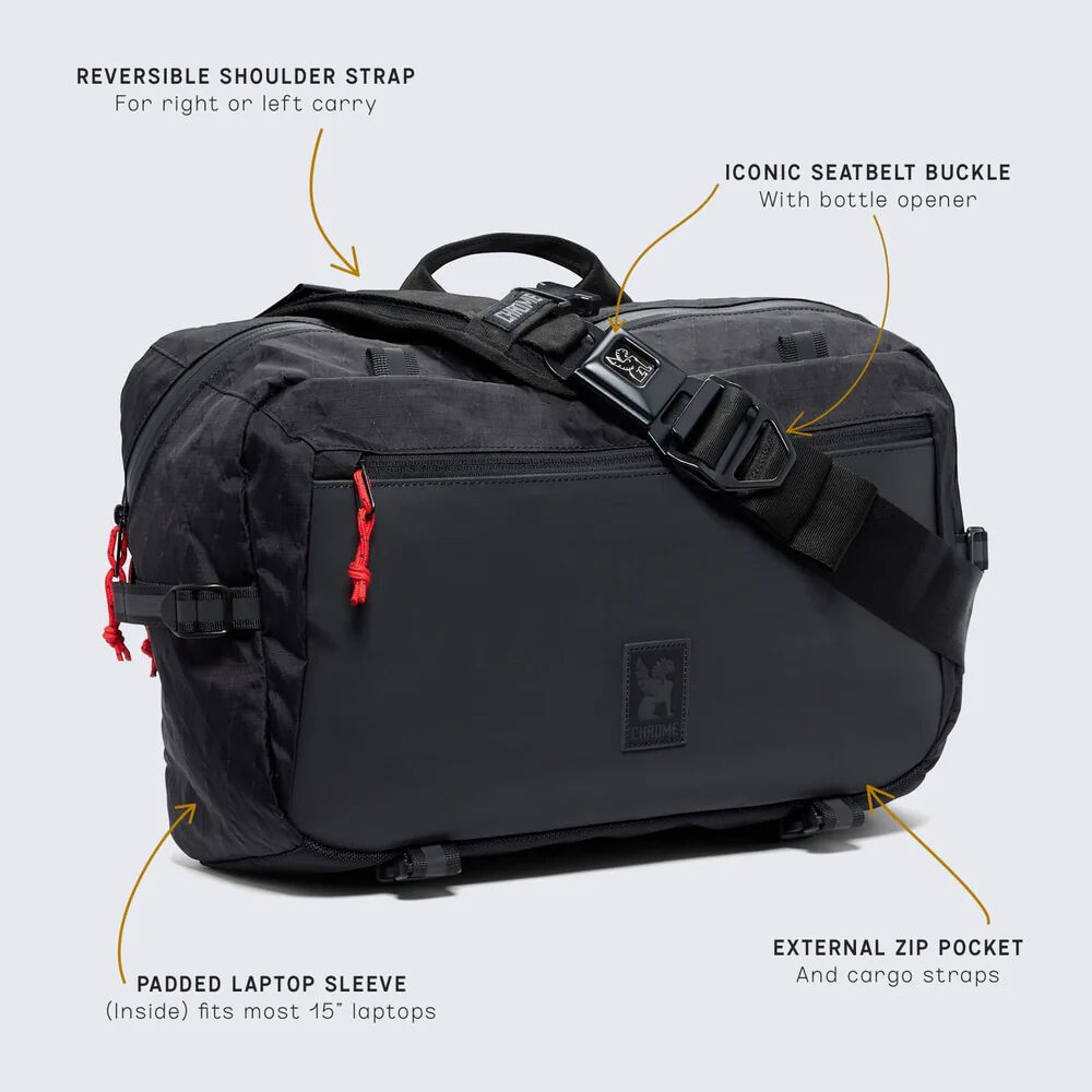 Bandolera Chrome Industries Kadet Max (Negro, 15L) - vista lateral