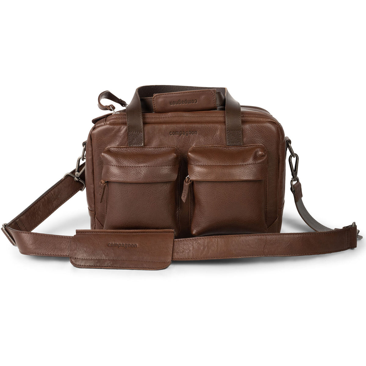 Bandolera compagnon little weekender Gen III (Dark Brown) - vista lateral