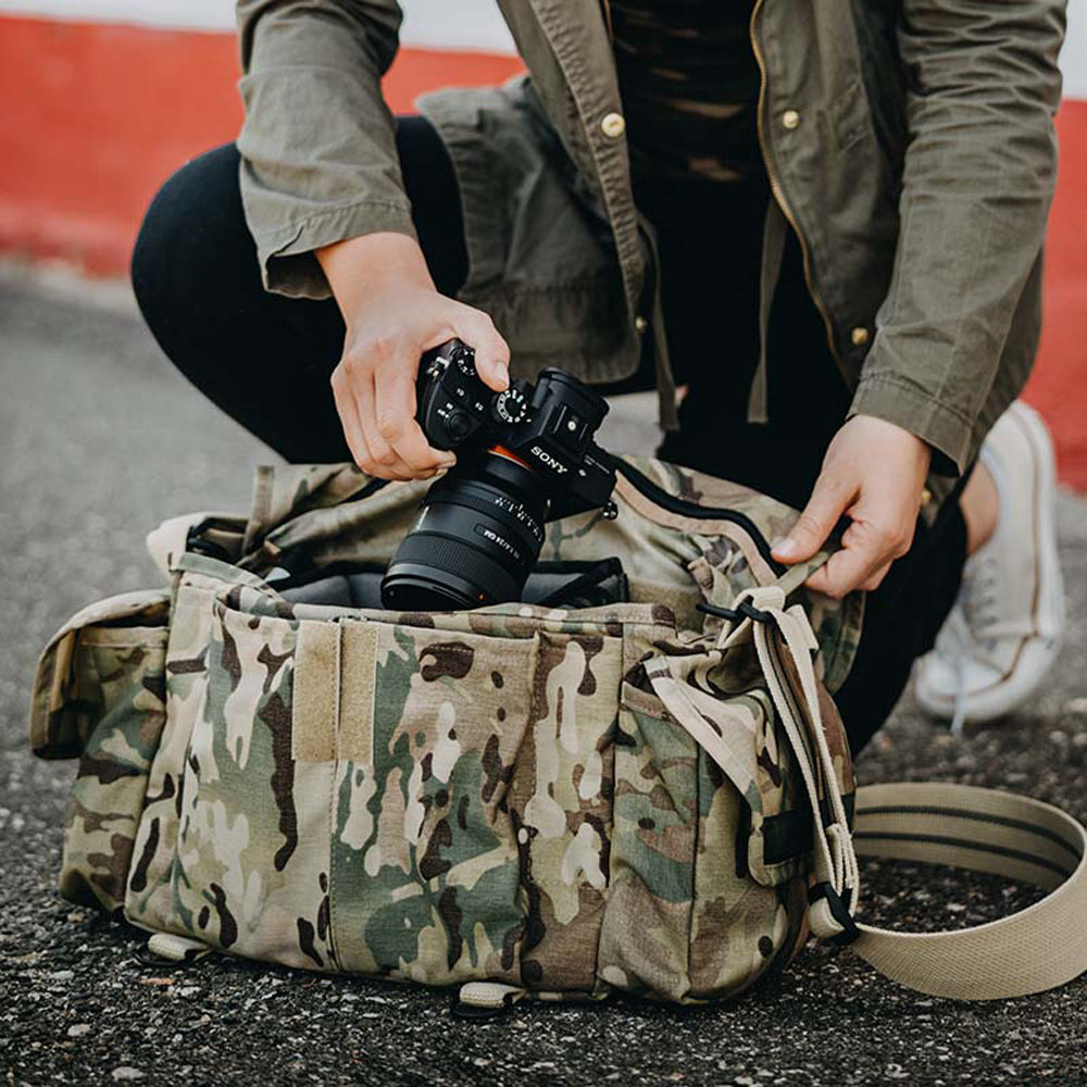 Bandolera Domke F-2 (Nylon, Camouflage) - puertos y conexiones