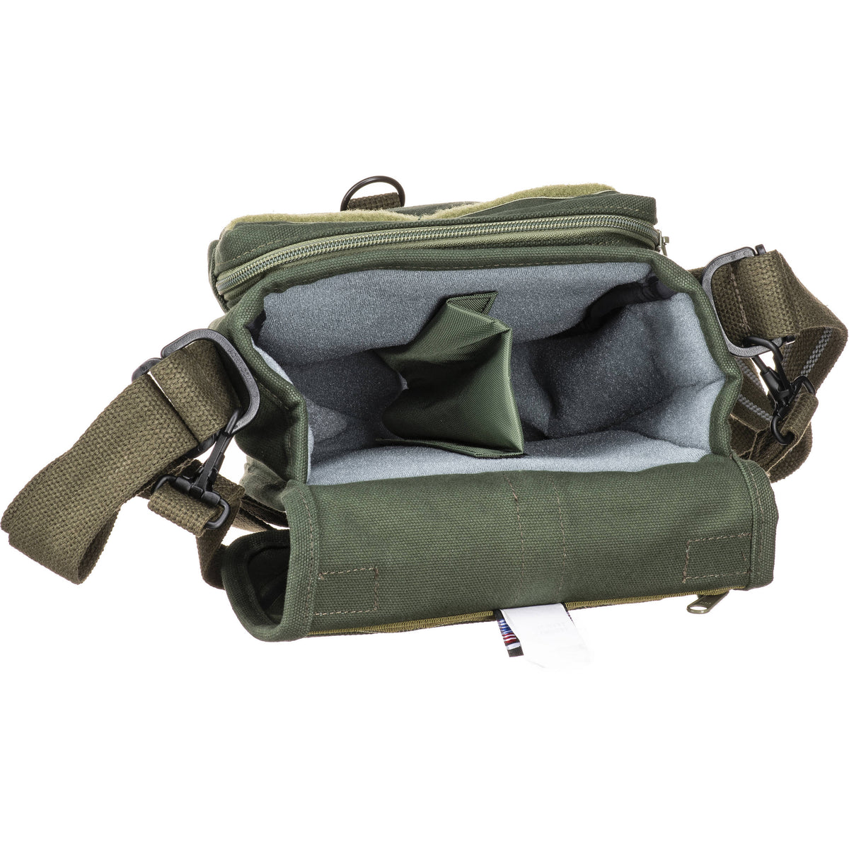 Bandolera Domke F-9 JD Chico (Verde oliva) - puertos y conexiones