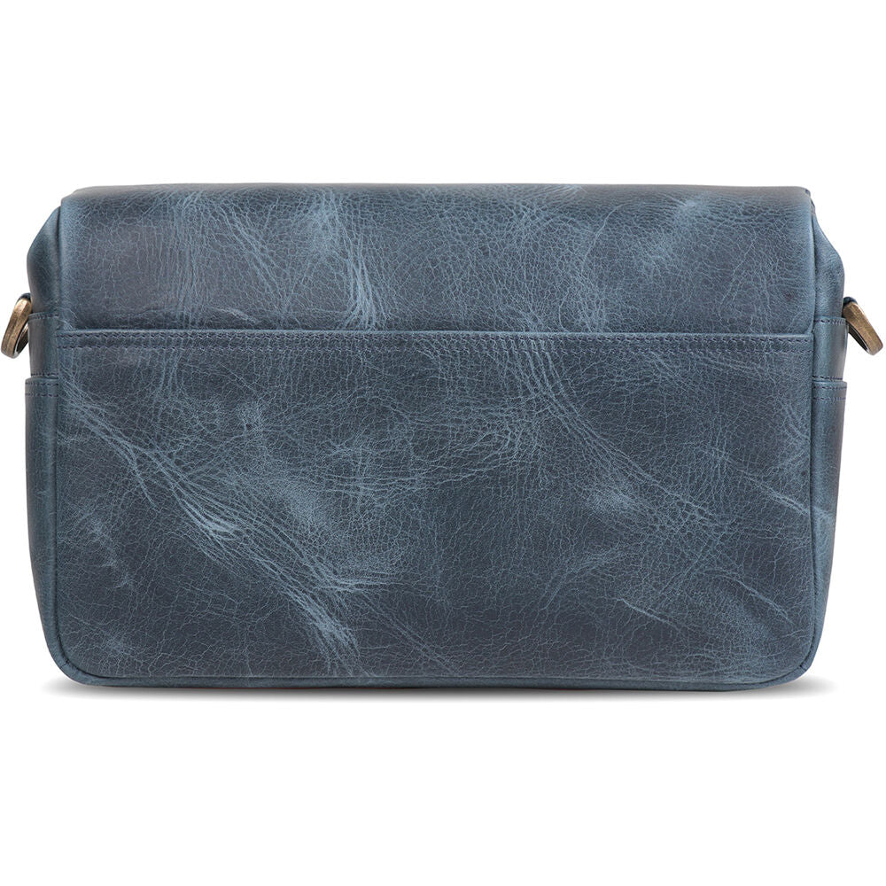 Bandolera MegaGear Leather Messenger (Azul) - vista frontal