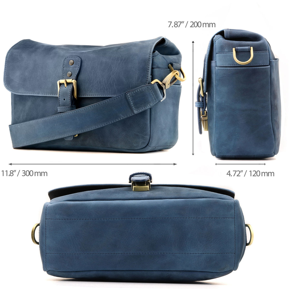 Bandolera MegaGear Leather Messenger (Azul) - contenido de la caja