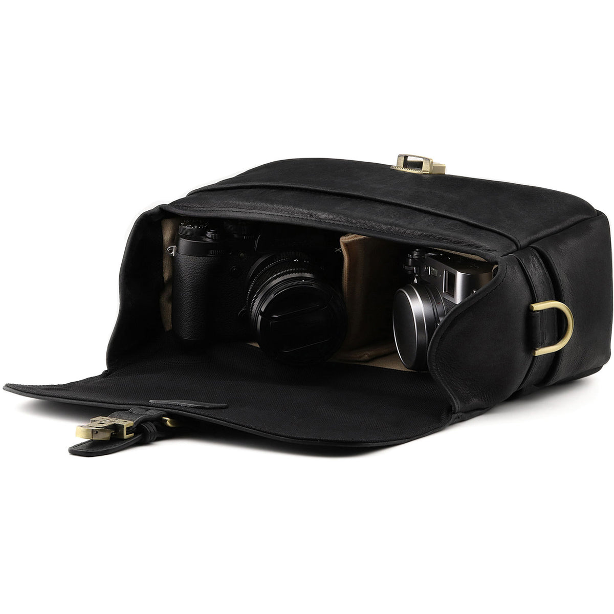 Bandolera MegaGear Leather Messenger (Negro) - detalle