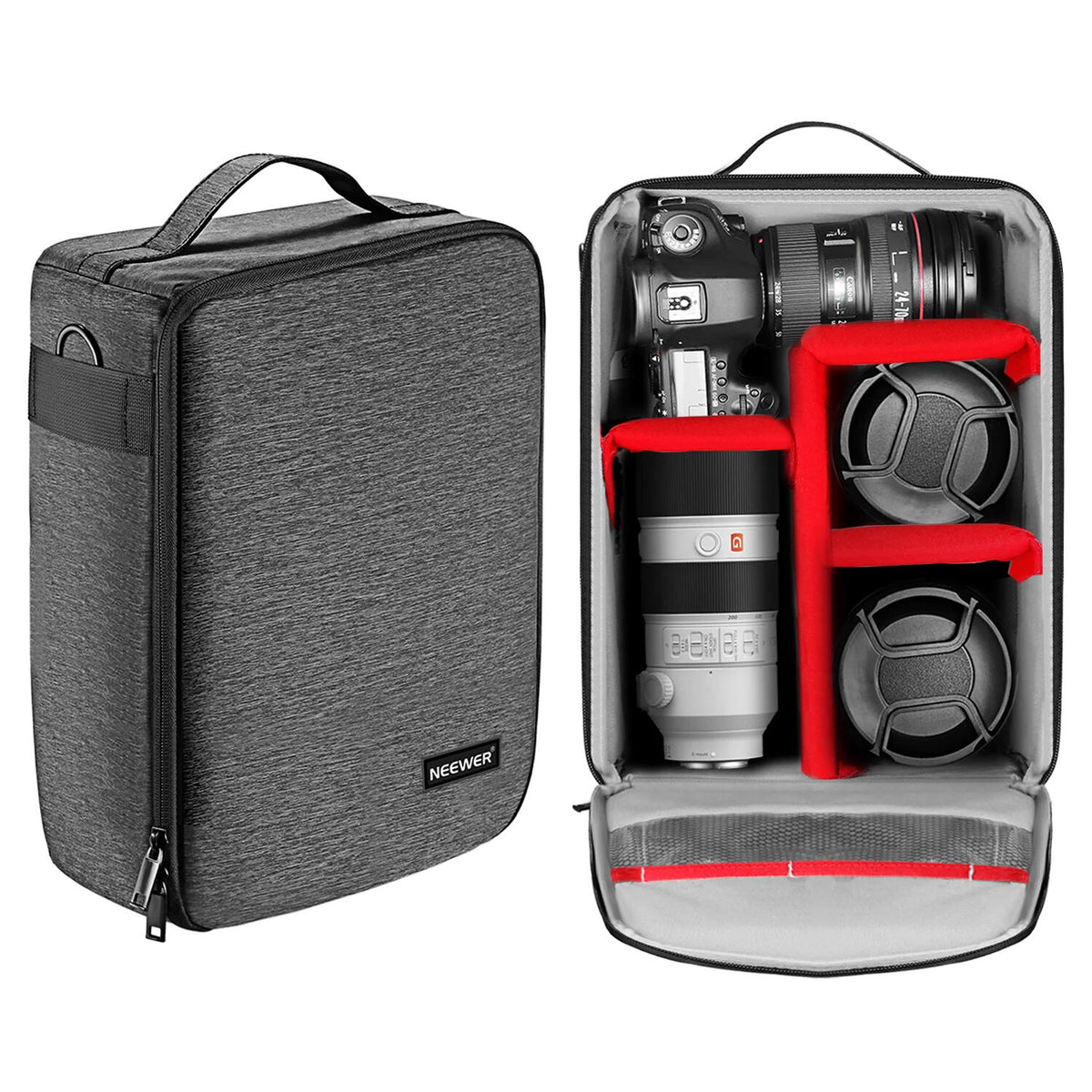 Bandolera Neewer NW140S (Gris) - vista trasera