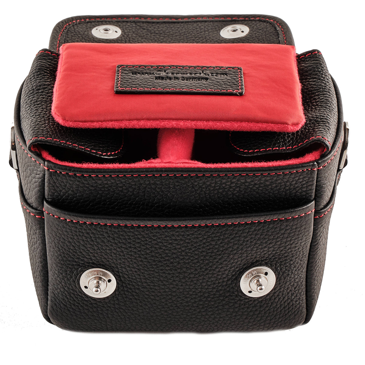 Bandolera Oberwerth Charlie 2 (Negro/forro Rojo y Stitching) - vista trasera